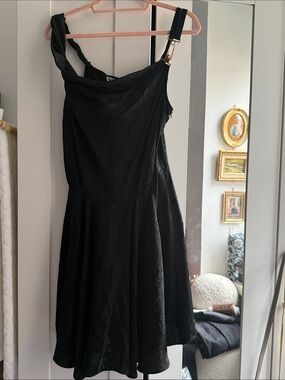 Versus By Versace Black  A-Line Dress with Buckle Strap NWT